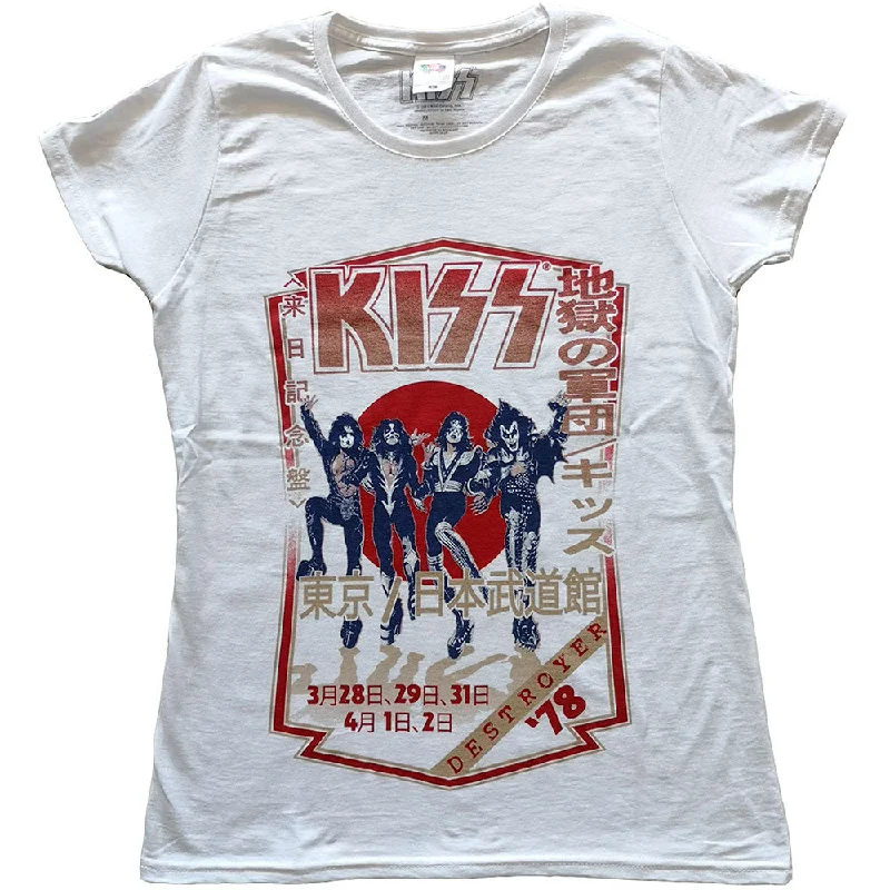 KISS Ladies T-Shirt: Destroyer Tour '78 Cotton Fabric Linen Fabric Terry Fabric