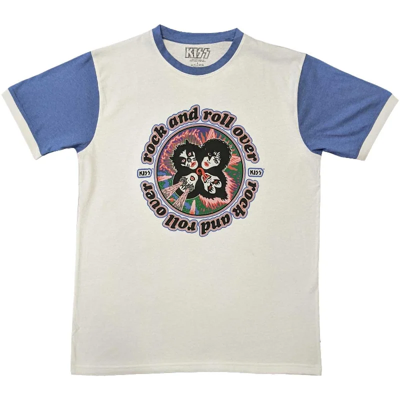 KISS | Official Band Raglan T-Shirt | Rock and Roll Over Machine Wash Dry Clean Hand Wash