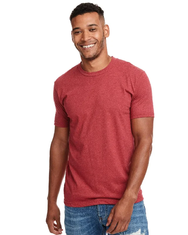 Next Level Mens CVC Crewneck Tee | Cardinal Notch Collar Peter Pan Collar Cowl Neck