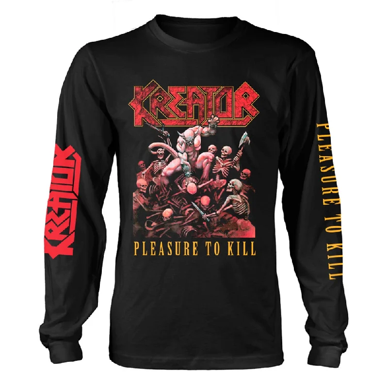 Kreator Unisex Long Sleeved T-shirt: Pleasure To Kill Machine Wash Dry Clean Hand Wash Kreator Unisex Long Sleeved T-shirt: Pleasure To Kill Machine Wash Dry Clean Hand Wash