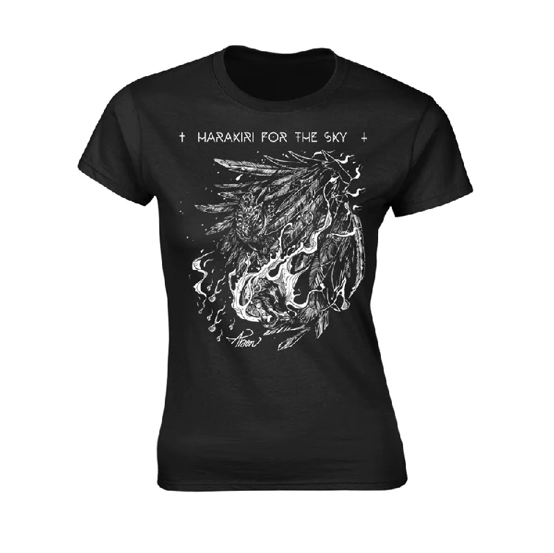 Harakiri For The Sky Ladies T-shirt: Arson White Graphic T-Shirt Round Neck Polyester