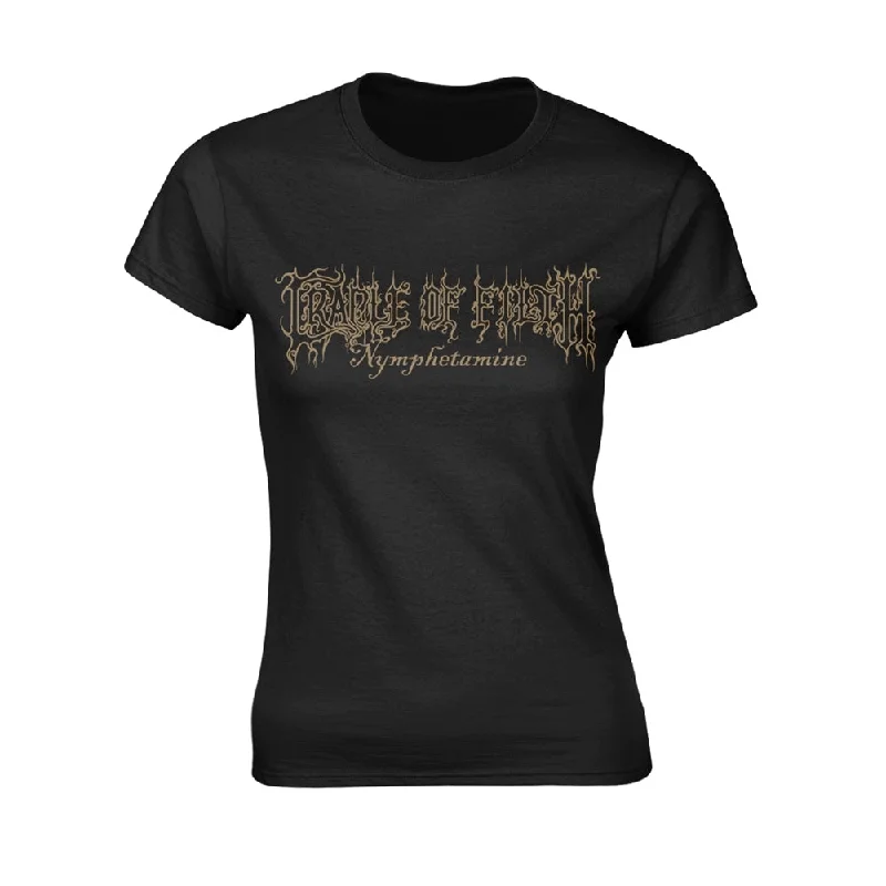 Cradle Of Filth Ladies T-shirt: Nymph Logo (back print) Striped Floral Plaid