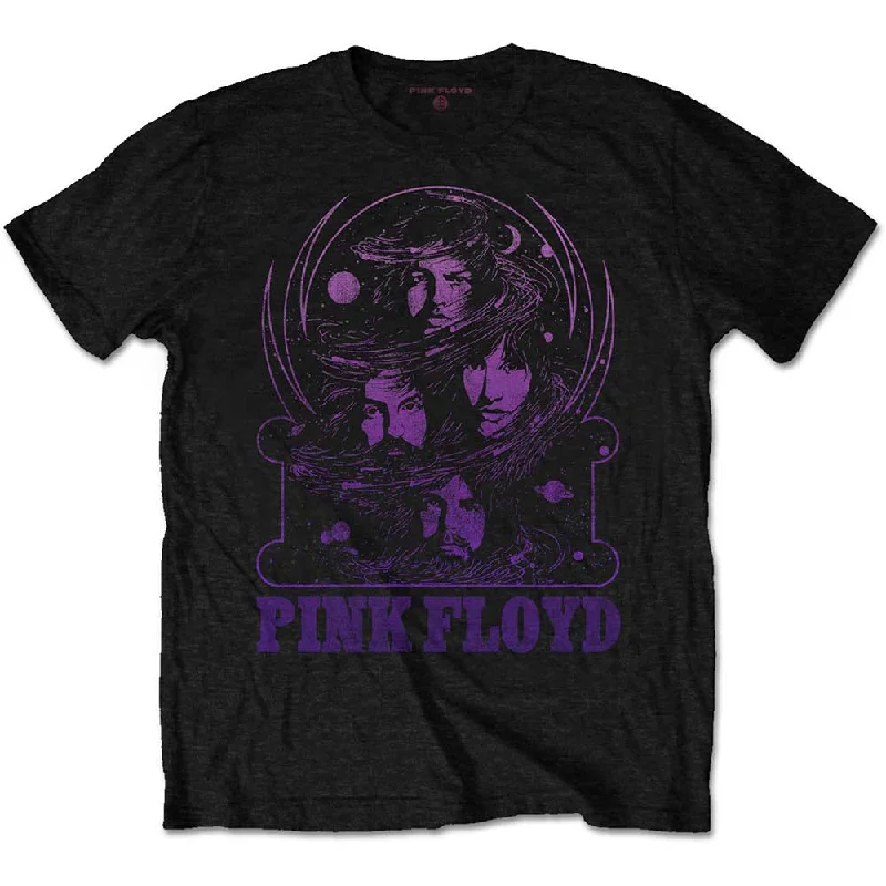 Pink Floyd T-Shirt: Purple Swirl Spandex Blend Rayon Blend Denim Blend