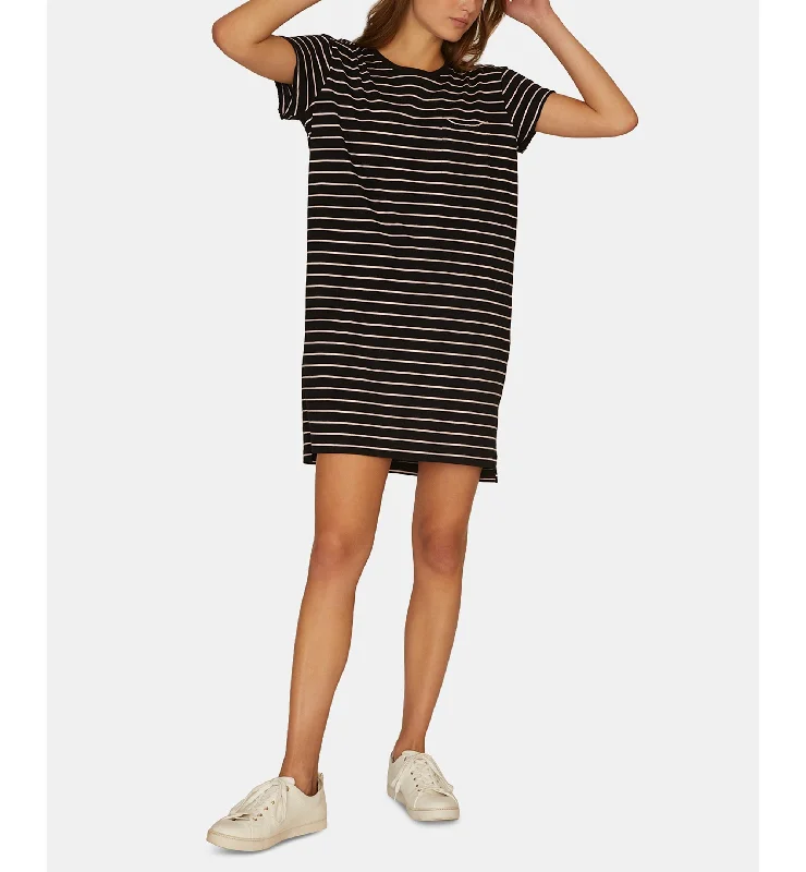 One-Pocket T-Shirt Dress Ribbed T-Shirt High Neck Heavyweight