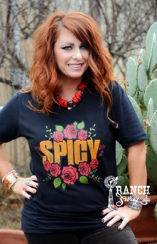 Spicy T-Shirt with Roses Chenille Fabric Brocade Fabric Lace Fabric