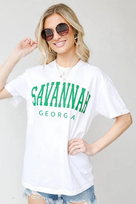 White Savannah Georgia Tee Mesh Blend Leather Blend Suede Blend