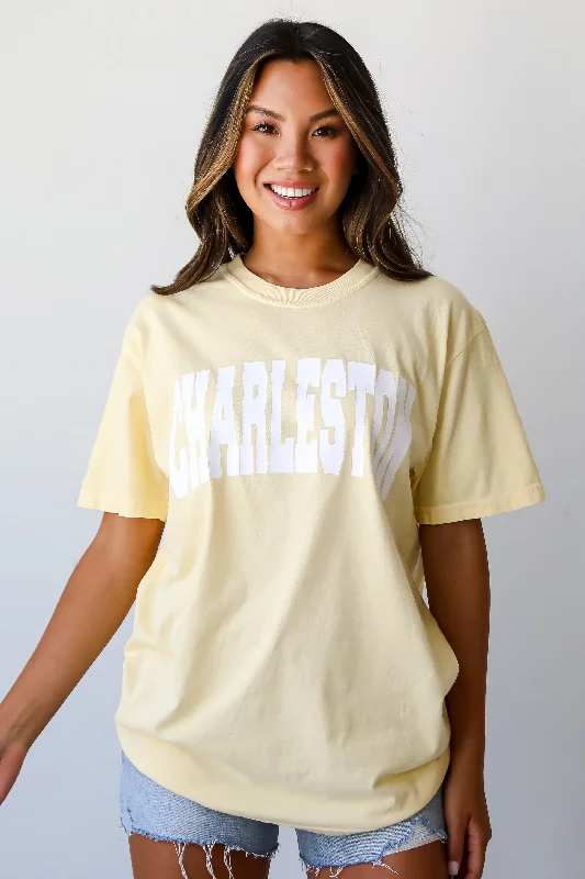 Yellow Charleston Tee Oversized T-Shirt Spandex breathable