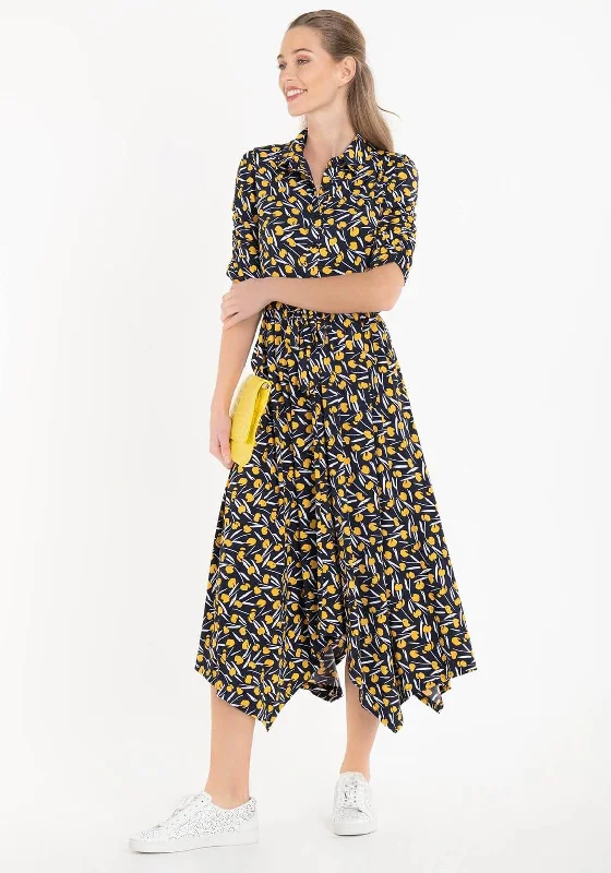 Jolie Moi Handkerchief Skirt Shirt Midi Dress, Yellow Multi Comfortable Ribbed Midi Dress Jolie Moi Handkerchief Skirt Shirt Midi Dress, Yellow Multi Comfortable Ribbed Midi Dress