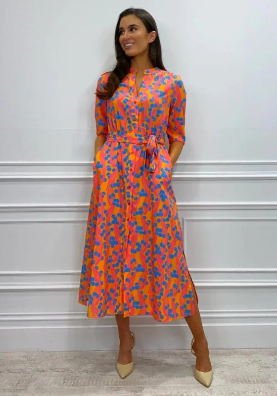 Kate & Pippa Capri Swirl Dot Print Midi Dress, Orange Azure Elegant Floral Appliqué Midi Dress Kate & Pippa Capri Swirl Dot Print Midi Dress, Orange Azure Elegant Floral Appliqué Midi Dress