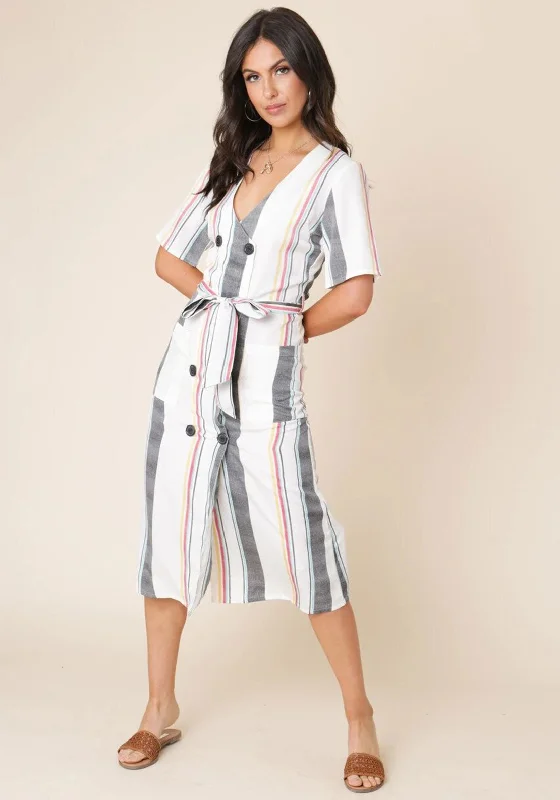 Seventy1 Multi Stripe Button Midi Dress, Multi Trendy Off-Shoulder Ruffle Midi Dress Seventy1 Multi Stripe Button Midi Dress, Multi Trendy Off-Shoulder Ruffle Midi Dress