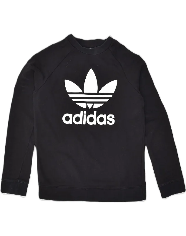 ADIDAS Womens Graphic Sweatshirt Jumper UK 14 Medium Black Cotton Hoodie with Half-Zip Sporty Casual ADIDAS Womens Graphic Sweatshirt Jumper UK 14 Medium Black Cotton Hoodie with Half-Zip Sporty Casual