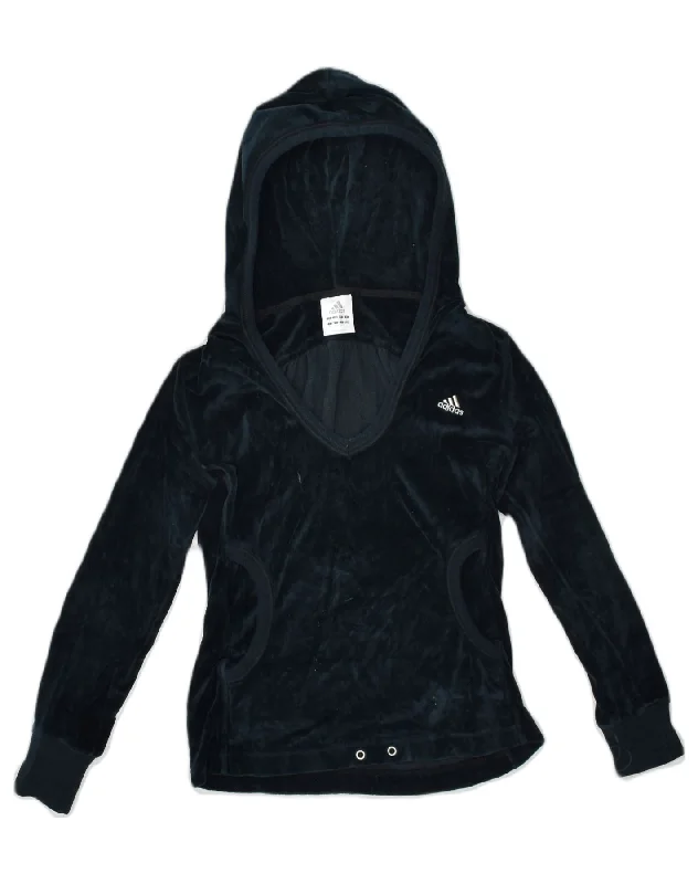 ADIDAS Womens Hoodie Jumper UK 16 Large Navy Blue Cotton Hoodie with Pastel Soft Subtle ADIDAS Womens Hoodie Jumper UK 16 Large Navy Blue Cotton Hoodie with Pastel Soft Subtle