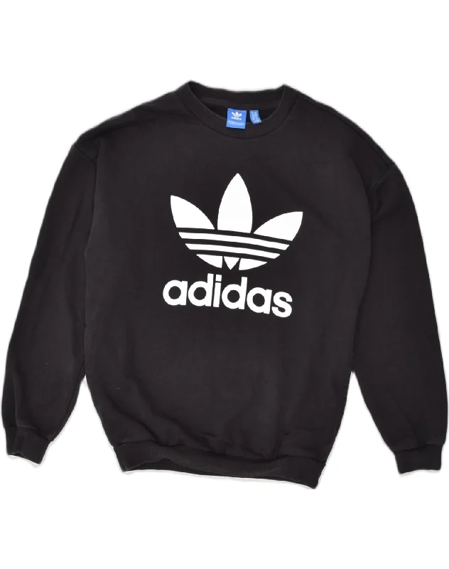 ADIDAS Womens Oversized Graphic Sweatshirt Jumper UK 6 XS Black Cotton Hoodie with Oversized Fit Loose Comfortable ADIDAS Womens Oversized Graphic Sweatshirt Jumper UK 6 XS Black Cotton Hoodie with Oversized Fit Loose Comfortable