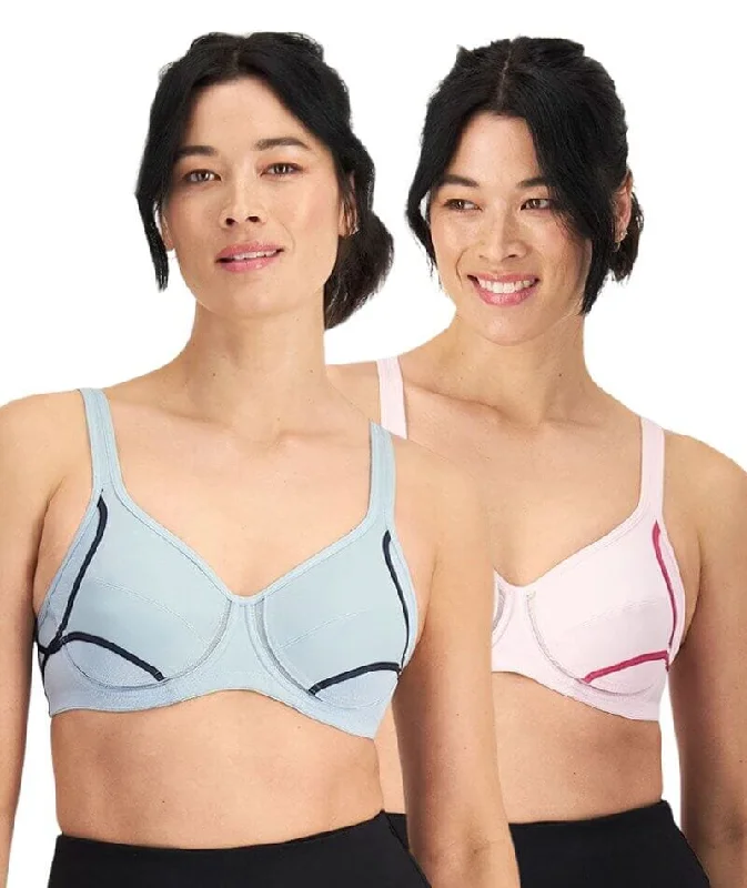 Berlei Electrify Underwire 2 Pack Sports Bra - Armstrong/Pearl Pink Light Seamless Bra