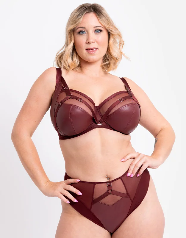 Curvy Kate Enclose Balcony Side Support Bra Oxblood Multi-Way Bra Design