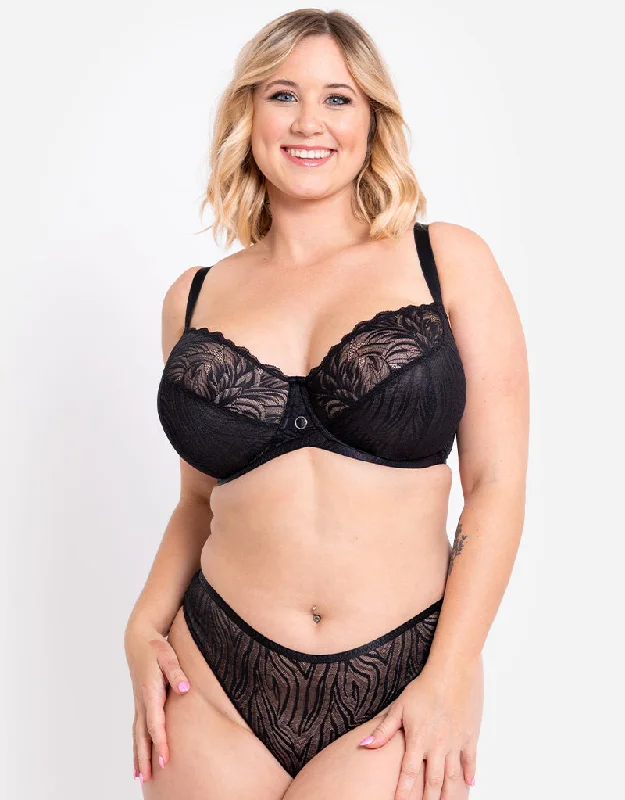 Curvy Kate Lace Daze Balcony Bra Black Stylish Strapless Bra