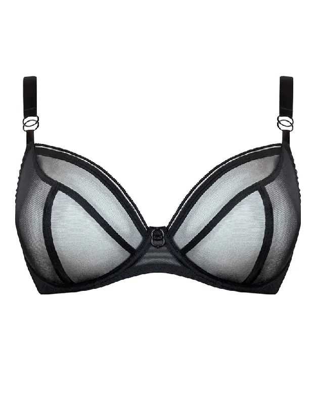 Curvy Kate Lifestyle Plunge Bra Black Soft Mesh Bra