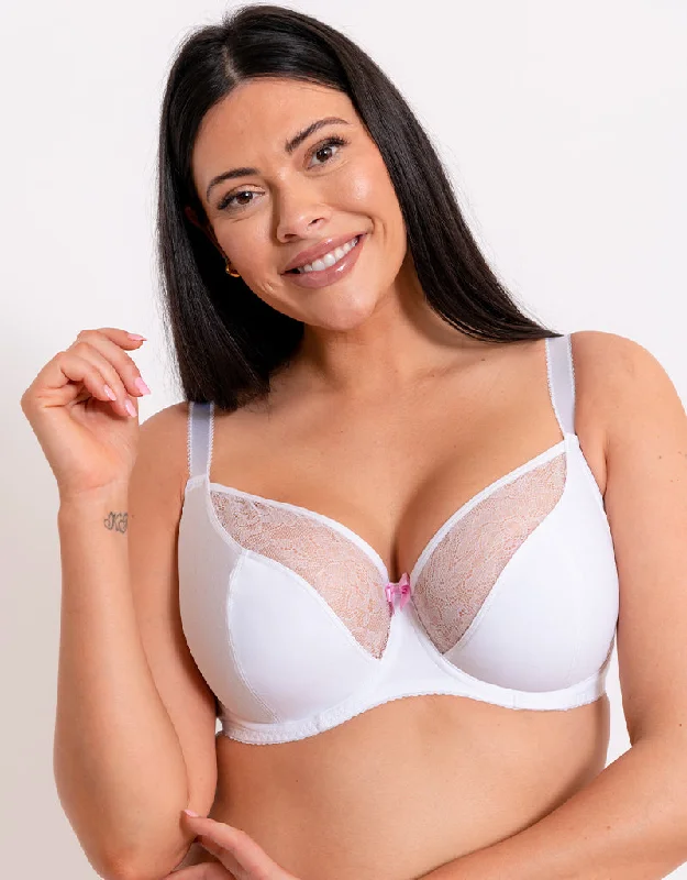 Curvy Kate Moody Bloom Balcony Bra White Breathable Comfort Bra