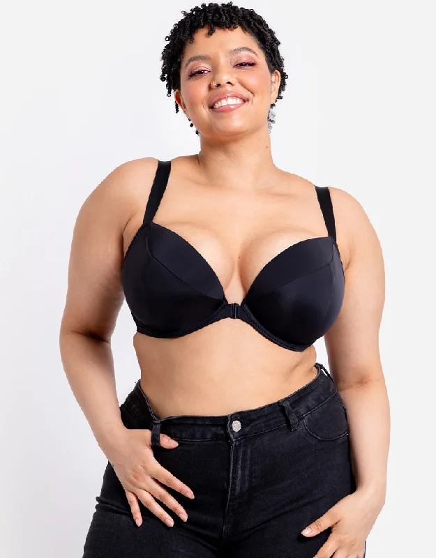 Curvy Kate Superplunge Kiss Padded Plunge Bra Black Comfortable Fit Bralette