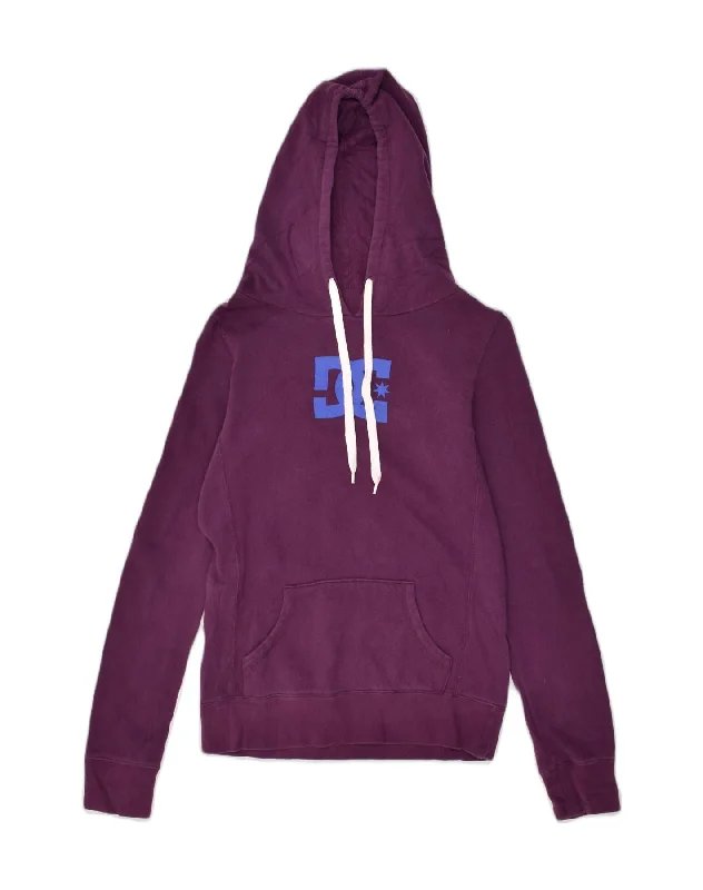 DC Womens Graphic Hoodie Jumper UK 10 Small Purple Cotton Hoodie with Hood Adjustable Protection DC Womens Graphic Hoodie Jumper UK 10 Small Purple Cotton Hoodie with Hood Adjustable Protection