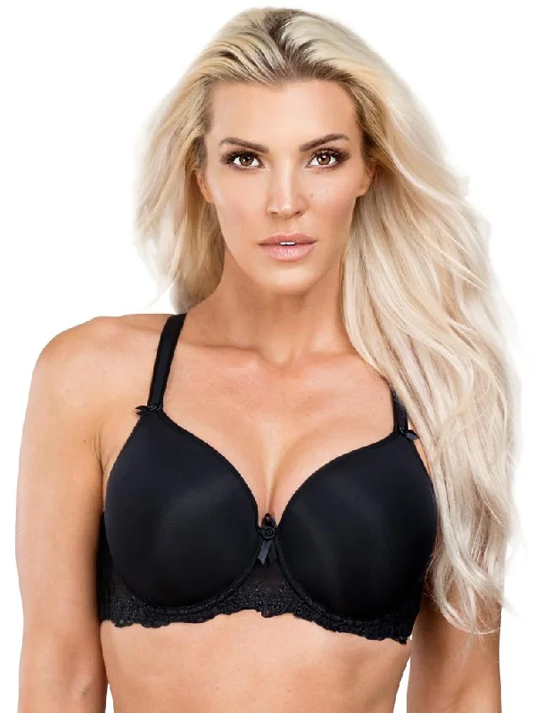 Fit Fully Yours Elise Molded Underwire Bra, Black Stylish Lace Bralette