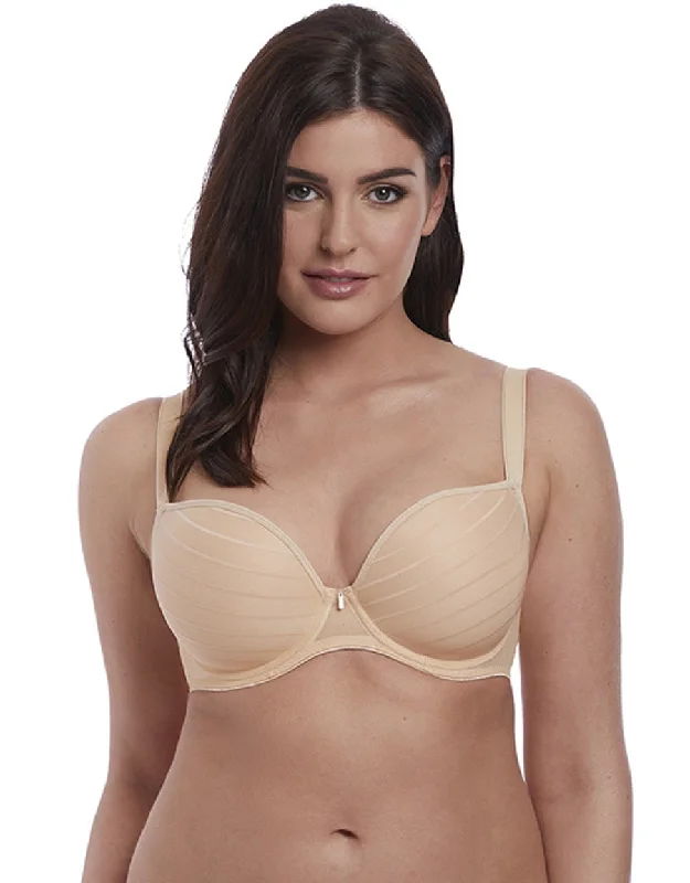 Freya Cameo Uw Deco Moulded Plunge Bra, Sand Lightly Padded Bra