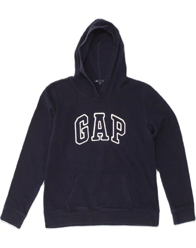 GAP Womens Graphic Hoodie Jumper UK 14 Medium Navy Blue Cotton Hoodie with Full-Zip Functional Layering GAP Womens Graphic Hoodie Jumper UK 14 Medium Navy Blue Cotton Hoodie with Full-Zip Functional Layering