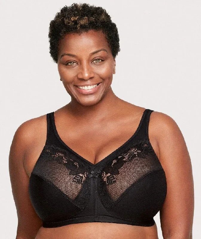 Glamorise Magiclift Minimizer Wire-Free Bra - Black Comfort Fit Bralette