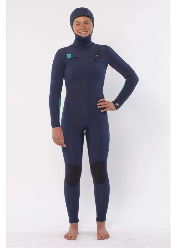 Sisstr My seas 5/4 Hooded Chest Zip Wetsuit - stb Hoodie with Hem Embroidery Detailed Premium
