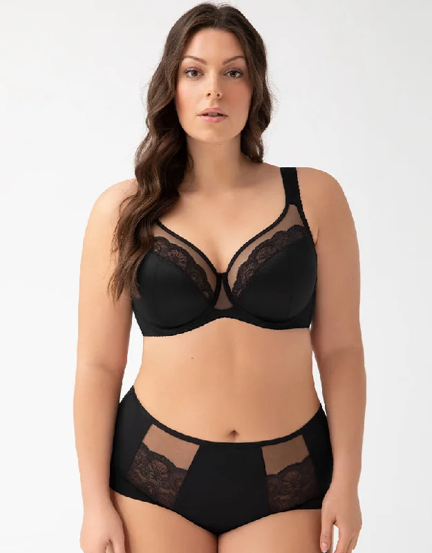 Gorsenia Luisse Full Cup Bra Black Smooth Stretch Bra