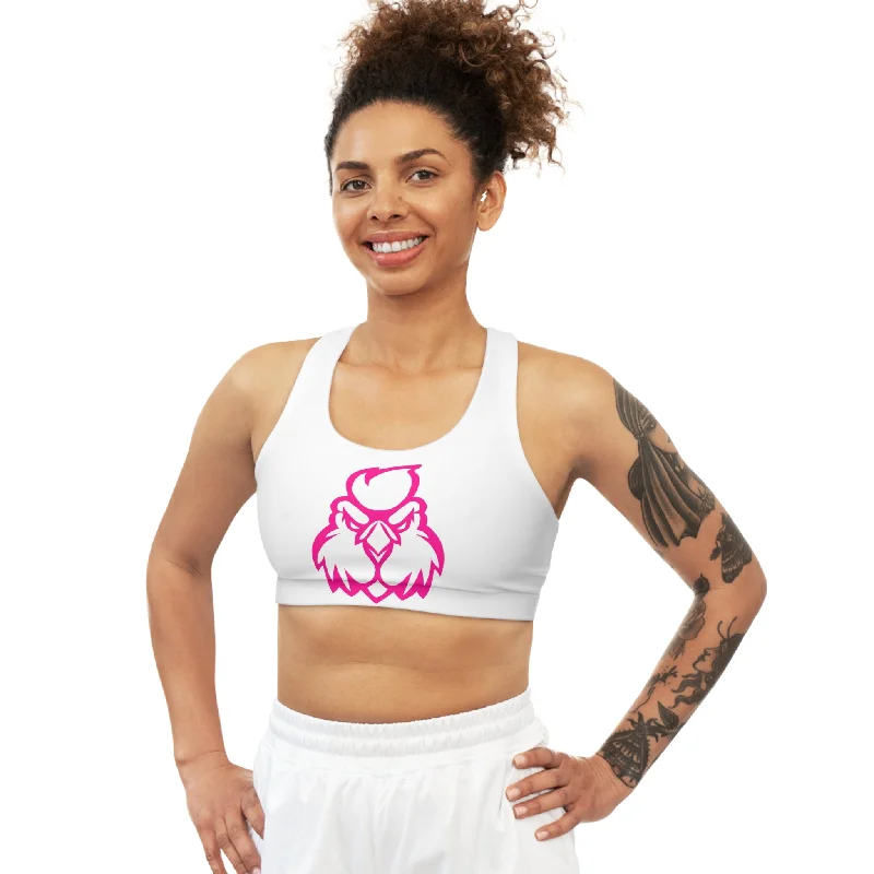 Kickin Chickin Pink/White Bo Sports Bra Breathable Wireless Bra