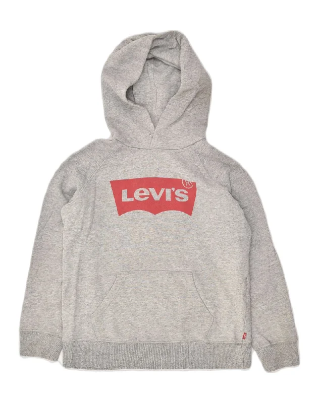 LEVI'S Womens Oversized Graphic Hoodie Jumper UK 6 XS Grey Cotton Hoodie with Hidden Zipper Minimalist Clean LEVI'S Womens Oversized Graphic Hoodie Jumper UK 6 XS Grey Cotton Hoodie with Hidden Zipper Minimalist Clean