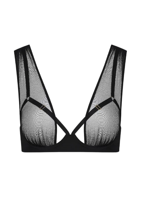 Nuit Fauve Cupless Bra (Black) Strapless Support Bra