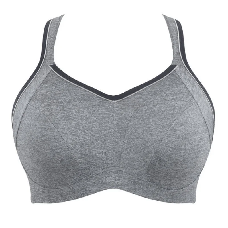 Panache Activate Sports Bra Charcoal Marl Cotton Comfort Bra