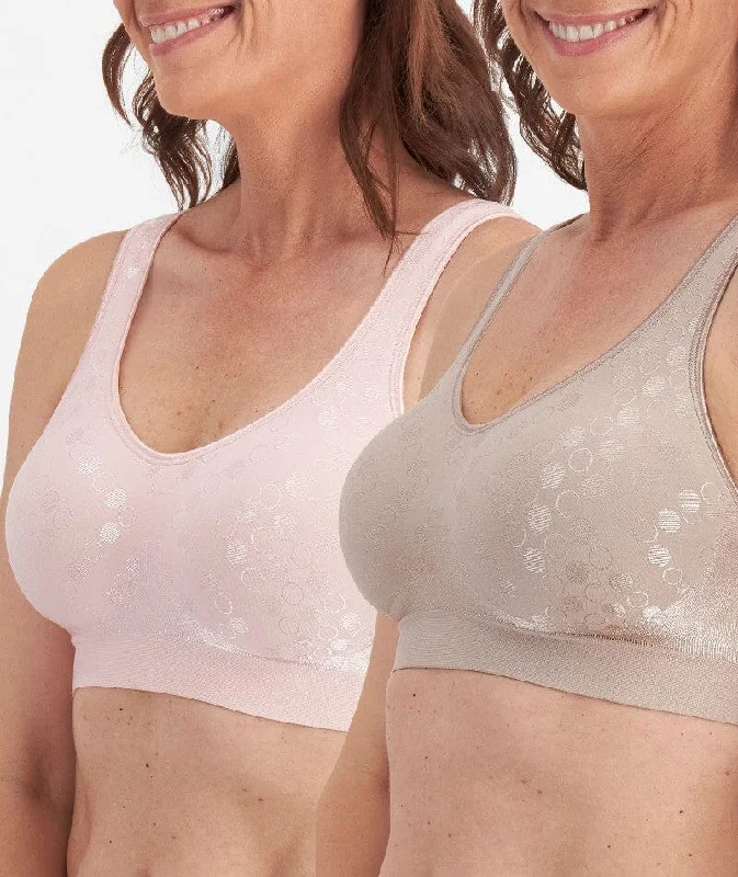 Playtex Comfort Revolution Contour Dot Wire-free 2 Pack Bra - Evening Blush/Gentle Peach Sexy Mesh Bra