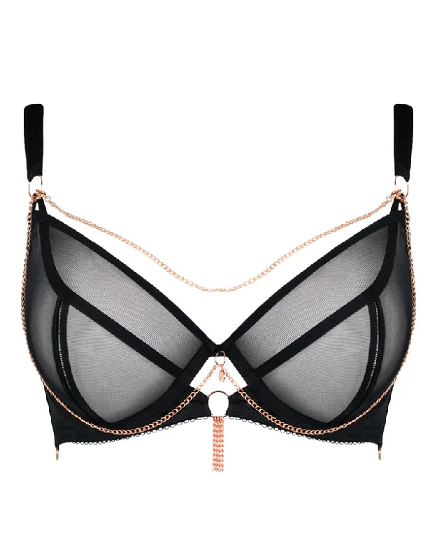 Scantilly Unchained Plunge Bra Black Seamless Push-Up Bra