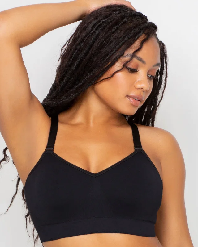 Smooth Seamless Comfort Wireless Bra - Black Hue Wireless Lace Bra