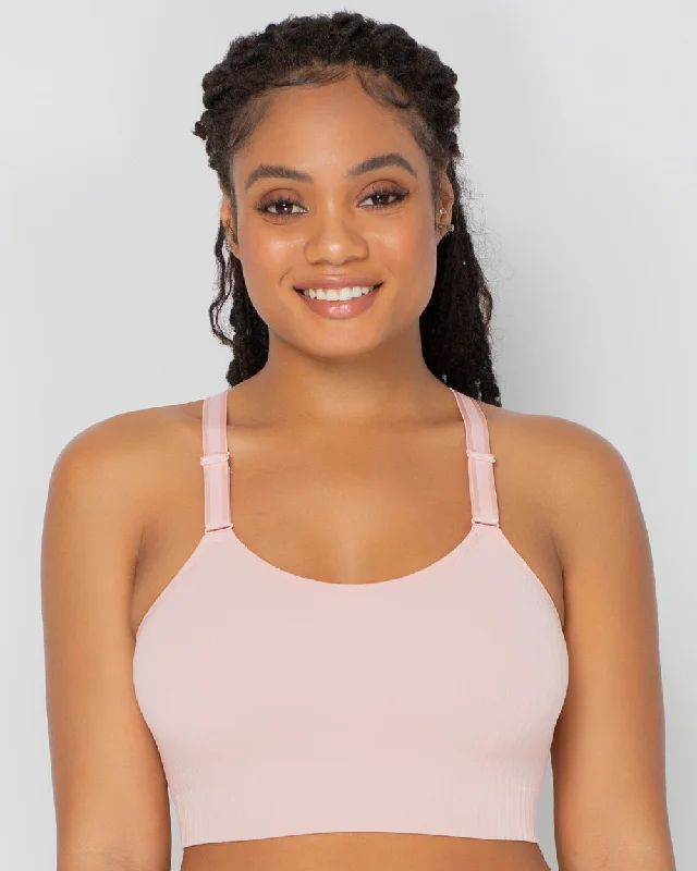 Smooth Seamless Comfort Wireless Longline Bra - Blushing Rose Supportive Cotton Bra