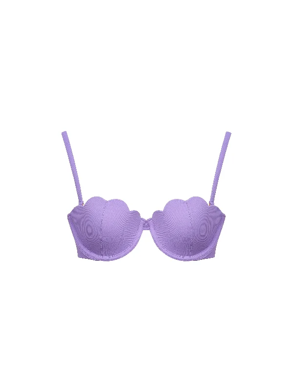 The Contour Bra - Violet (Ribbed) Minimalist Wireless Bra