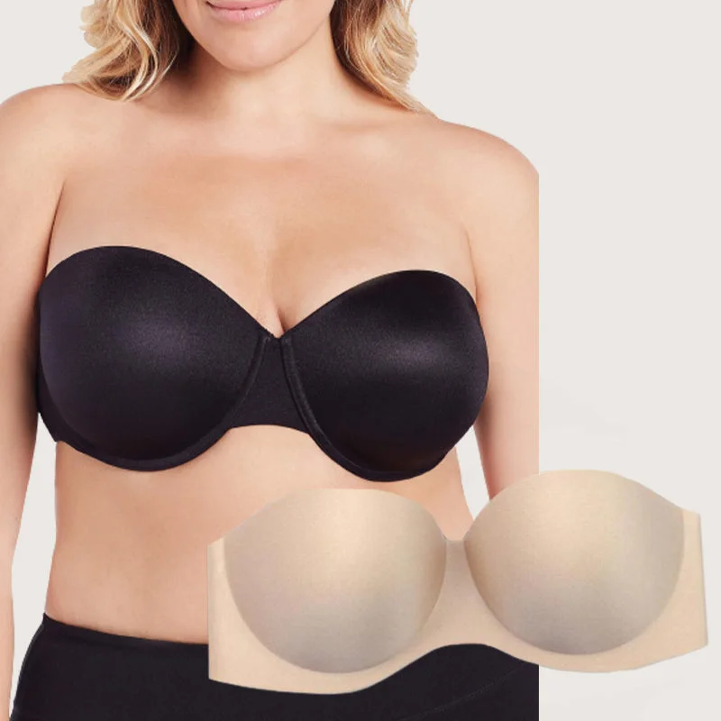 Total Support Seamless Strapless Bra Wireless Lace Bra