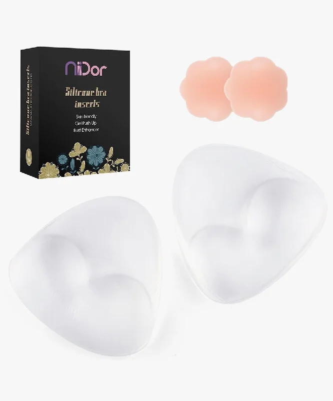 Triangle Shape Transparent Silicone Bra Pads Push-Up Wireless Bra