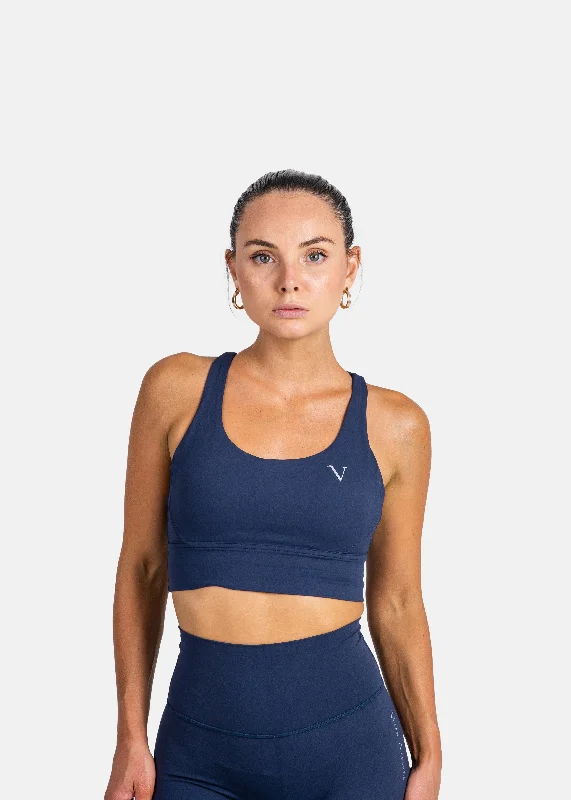 Ultra Lite Sports Bra Dark Denim Blue Full Coverage Bralette