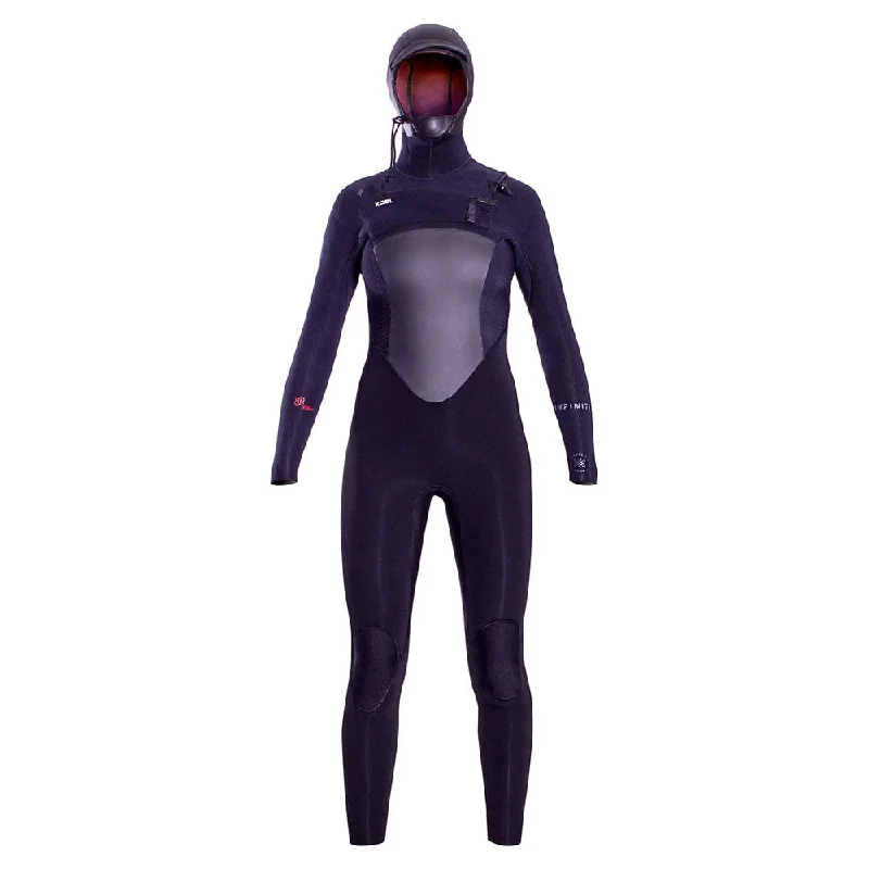 Xcel Women's Infiniti X2 6/5mm Hooded Wetsuit - Black Hoodie with Bell Sleeves Flared Feminine Xcel Women's Infiniti X2 6/5mm Hooded Wetsuit - Black Hoodie with Bell Sleeves Flared Feminine