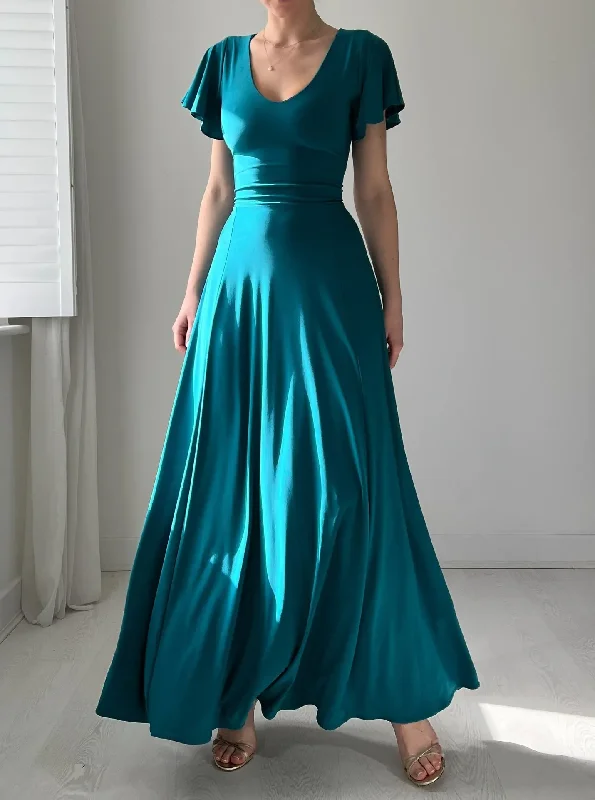 Blue And Green Long Dress