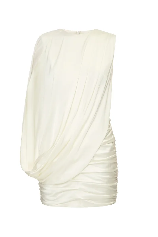 IVORY SILK MINI DRESS Stylish Summer Mini Dress