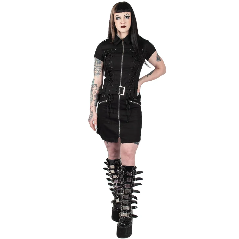 Orchid Bloom | Gothic Rope Mini Dress Comfortable Ruffle Mini Dress