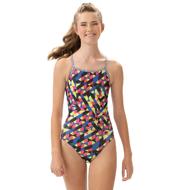 Dolfin Uglies Women's V-2 Back One Piece Swimsuit Gamescape Swimsuit with Skirt