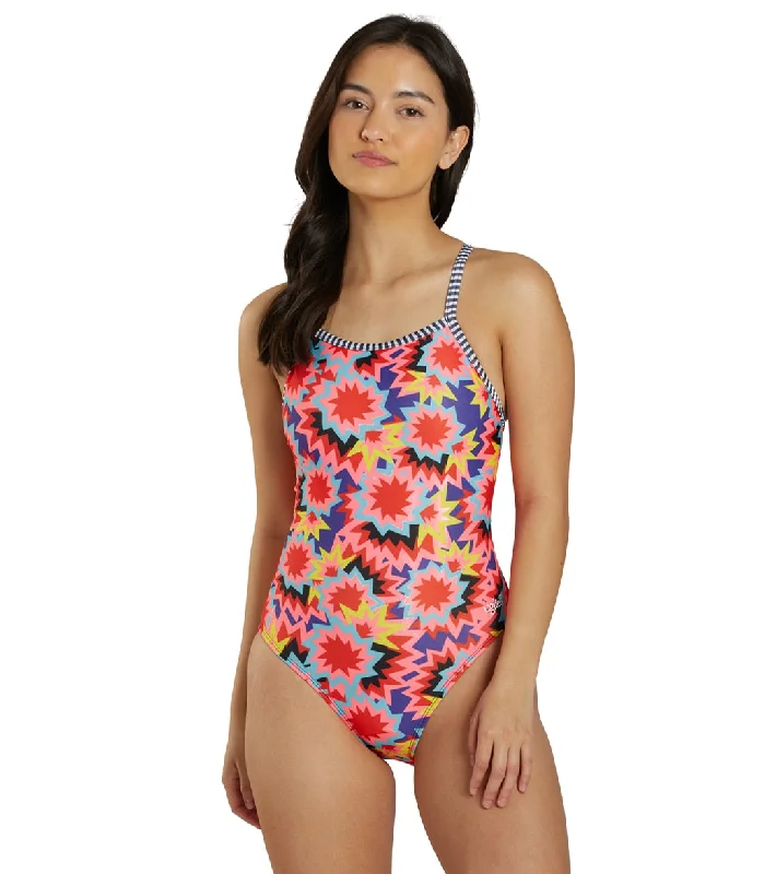 Dolfin Uglies Women's V-2 Back One Piece Swimsuit Kaboom Lace-Detail Bikini Set