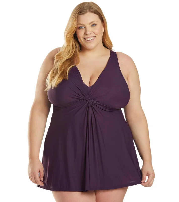 Miraclesuit Women's Plus Size Solid Must Have Marais Swim Dress Sangria Halter Neck Swimsuit Miraclesuit Women's Plus Size Solid Must Have Marais Swim Dress Sangria Halter Neck Swimsuit