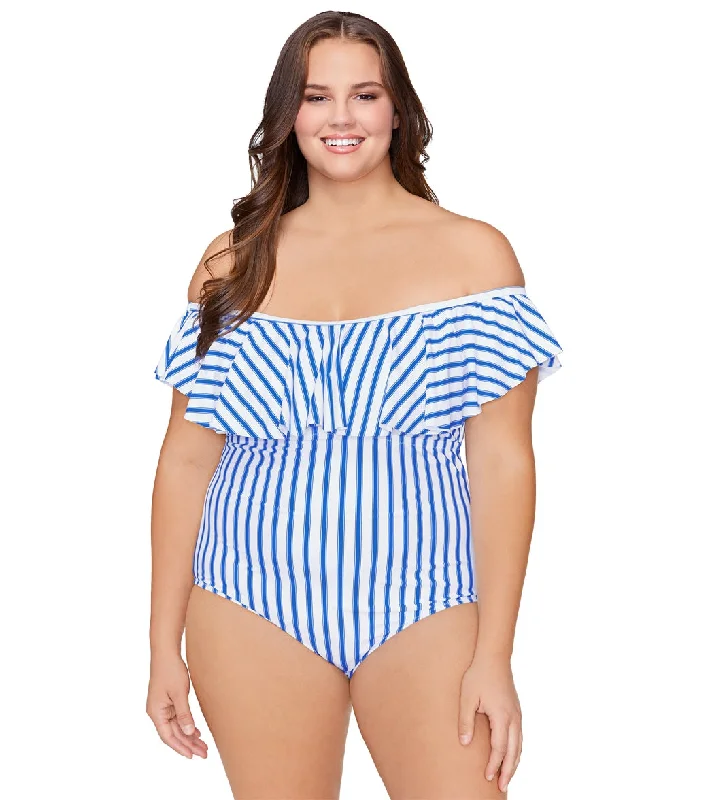 Raisins Women's Plus Size Coastal Tortuga One Piece Swimwuit Aegean Sporty Swimsuit Style